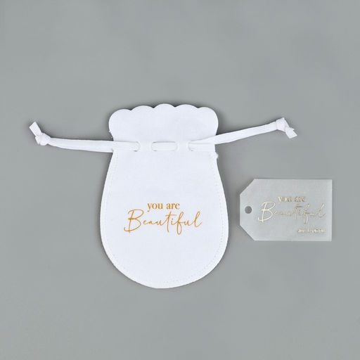 Цена за 5 шт. Мешочек подарочный замшевый Ты прекрасна, тиснение, 9?12 см  1.5 см