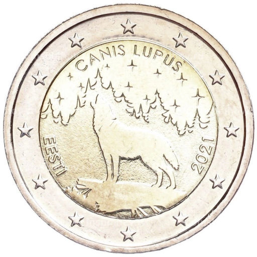Монета 2 евро 2021 года Эстония Волк