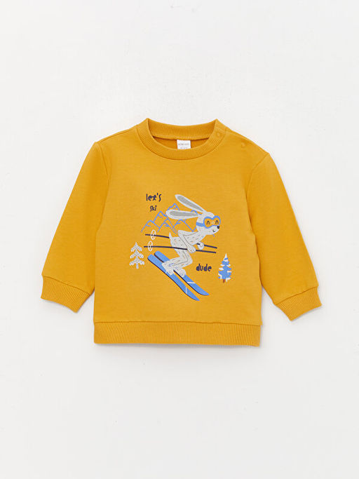 Bisiklet Yaka Uzun Kollu Bask?l? Erkek Bebek Sweatshirt ve E?ofman Alt 2li Tak?m - Waikiki фото 2