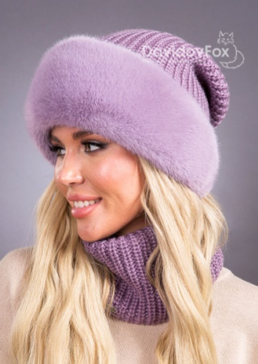 Шапка Ника трикотаж экомех клевер