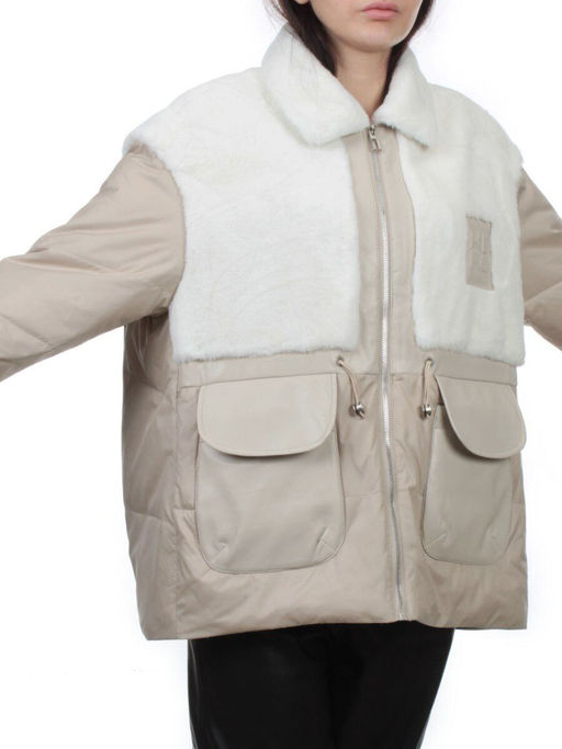 H24-223 BEIGE Куртка демисезонная женская (100 гр. холлофайбер) - Fashion фото 2