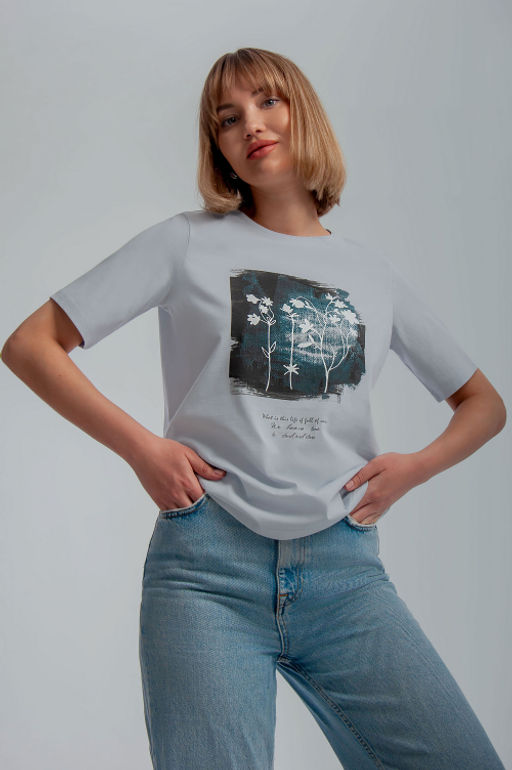 Арт. 31112 Футболка женская 44-52 (5 шт) Цвет:небесный - Калинка фото 17