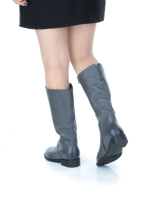 02-FI920-2M DK. GRAY Сапоги зимние женские (натуральная кожа, байка, натуральный мех) - Фабричный китай фото 15