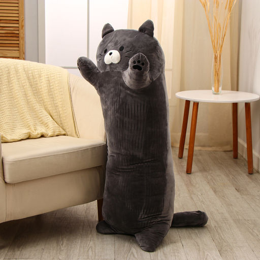 Мягкая игрушка-подушка Котёнок, 110 см, цвет тёмно-серый - Simaland фото 3