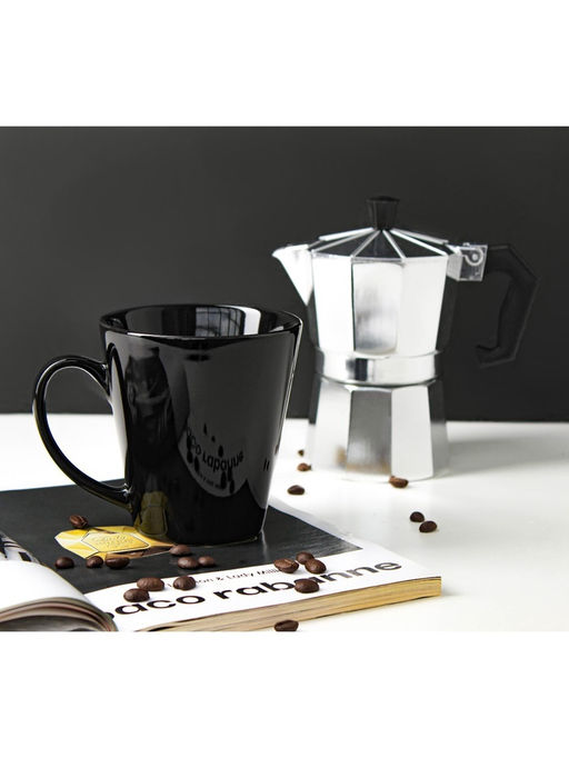 Кружка керамическая Доляна Coffee break, 370 мл, чёрный