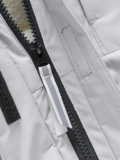 Парка зимняя подростковая для девочки с капюшоном и мехом серого цвета 9532Sr