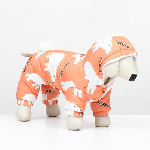 Комбинезон Стиляга, размер S (ДС 25 см, ОШ 29 см, ОГ 40 см) белый/оранжевый - Simaland фото 3