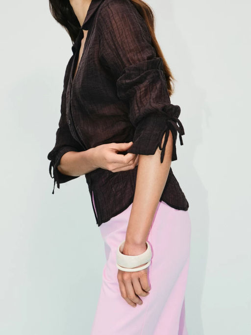 Приталенная блуза из тенселя / Zarina фото 2