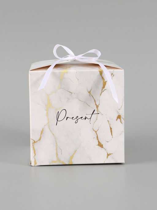 Цена за 10 шт. Коробка подарочная складная «Мрамор», 12×12×12 см