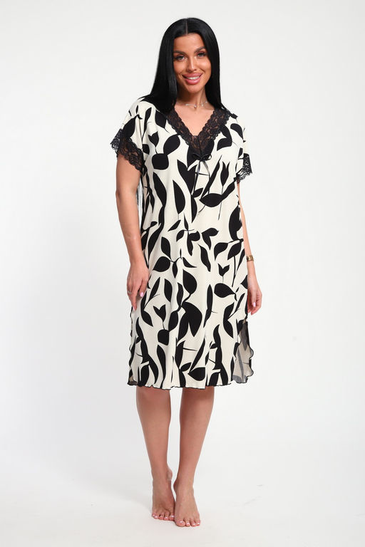 Туника женская из вискозы Олеся экрю макси