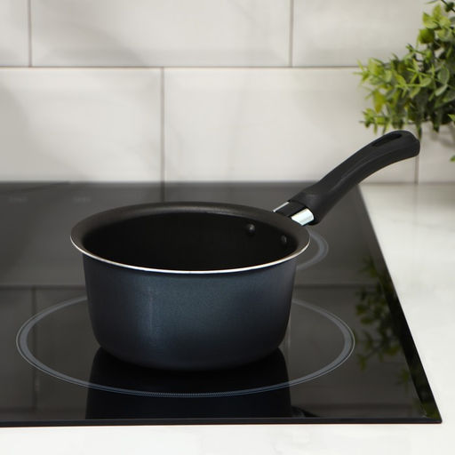 Ковш алюминиевый, 900 мл, пластиковая ручка, антипригарное покрытие, цвет синий