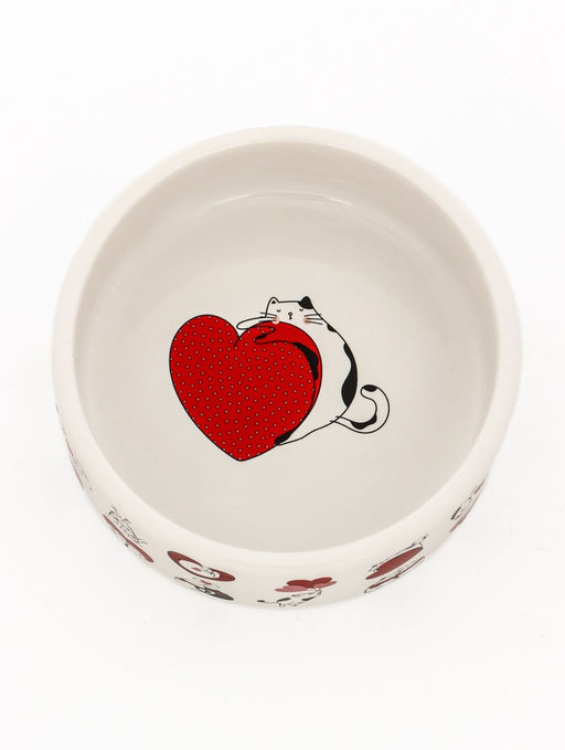 Миска керамическая Любовь и кошки 300 мл - 11.511.55 см, белая - Пижон фото 3