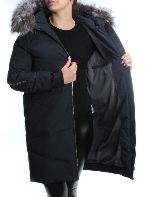 CU-19056 DK. BLUE Пальто женское зимнее CUTEELF (200 гр. холлофайбера) - Фабричный китай фото 9