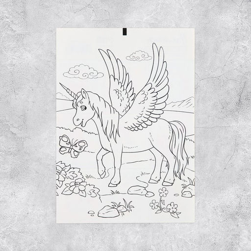Цена за 10 шт. Наклейки бумажные Единороги, c раскраской на обороте, 11 15,5 см - Арт узор фото 3