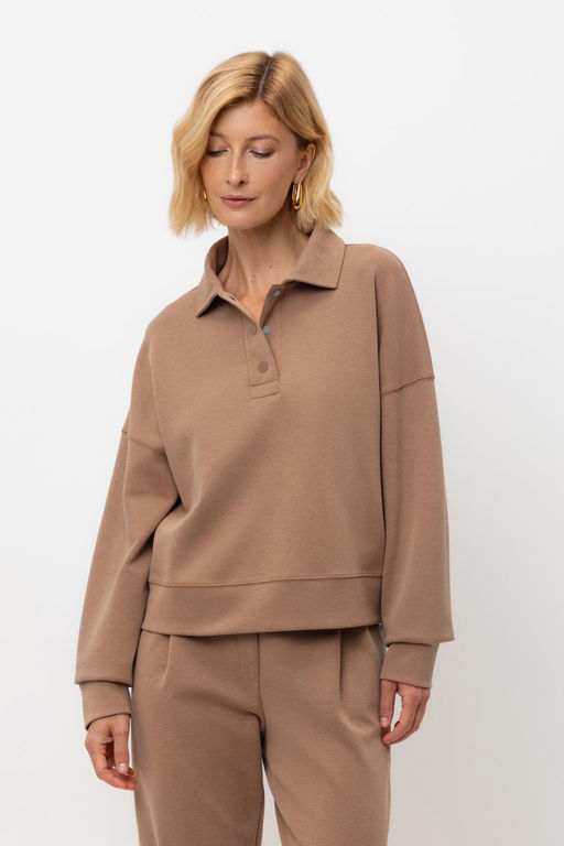 ЕВТ 3282/охра коричневая джемпер-поло жен