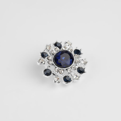 Цена за 2 шт. Пуговица декоративная, 22×20 мм, синяя