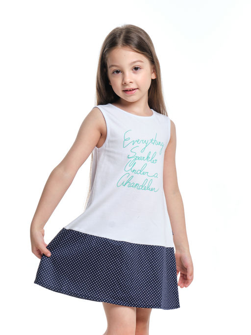 Платье для девочки UD 3315 бел/синий - Mini maxi фото 3