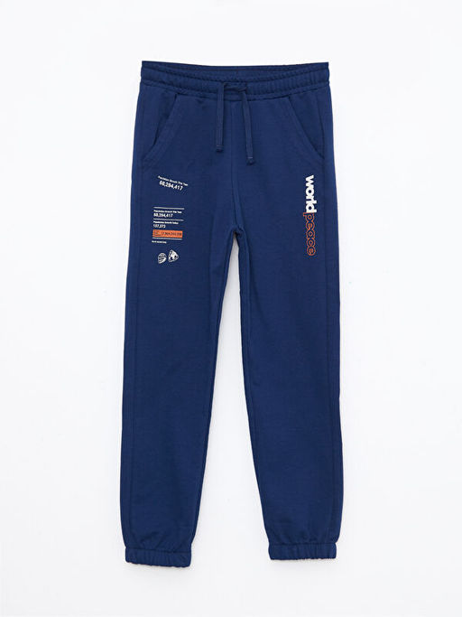 Beli Lastikli Bask?l? Erkek ?ocuk Jogger E?ofman Alt?