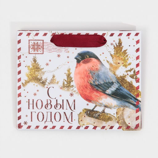 Пакет ламинированный горизонтальный Новогодняя бандероль, 15 12 5,5 см - Дарите счастье фото 6