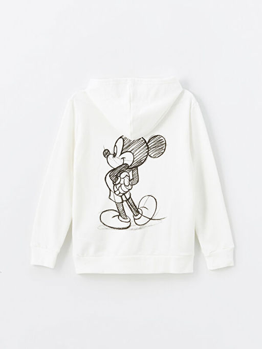 Kap??onlu Mickey Mouse Bask?l? Uzun Kollu K?z ?ocuk Sweatshirt - Waikiki фото 3