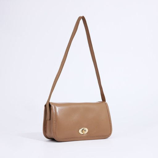 Сумка женская мессенджер на клапане, 23×6.5×12 см, бежевая