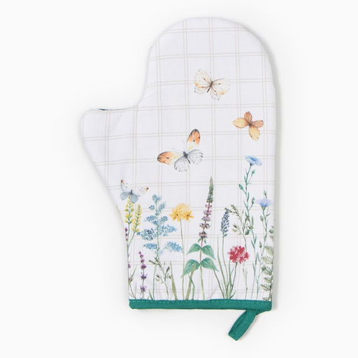 Варежка-прихватка Этель Полевые цветы 20х28см,саржа, 100% х/л, ватин 250г/м2  фото 2