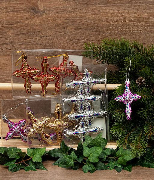 Набор украшений "Крест" 4шт. (HV8004-279-1S) в ПВХ упаковке