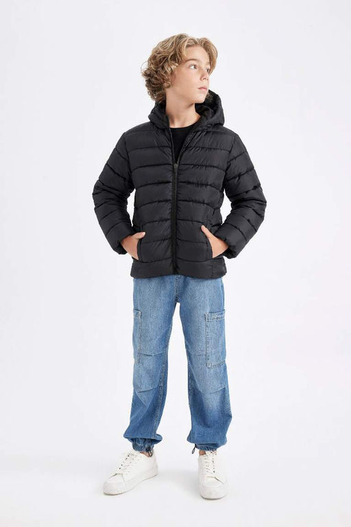 Водоотталкивающая куртка-пуховик с капюшоном для мальчиков - Defacto фото 5