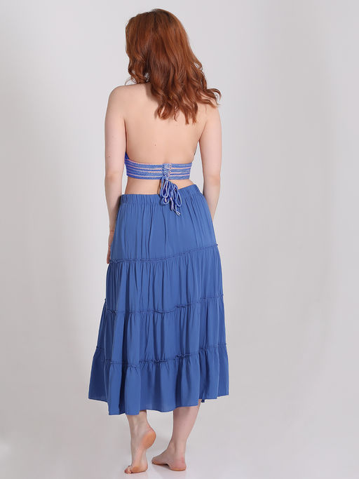 Юбка в стиле бохо из штапеля ярусная - Almond фото 8