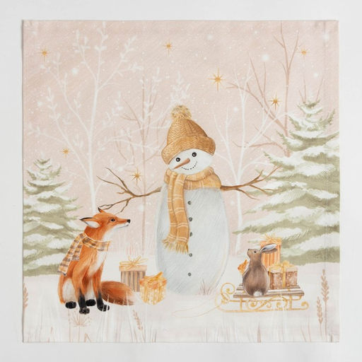 Салфетки сервировочные на стол «Этель» Christmas snowman, 40×40 см - 4 шт., саржа