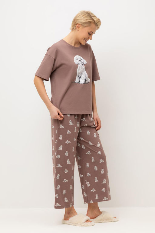 Е 20178/капучино,забавные пудели пижама жен - Very neat фото 5