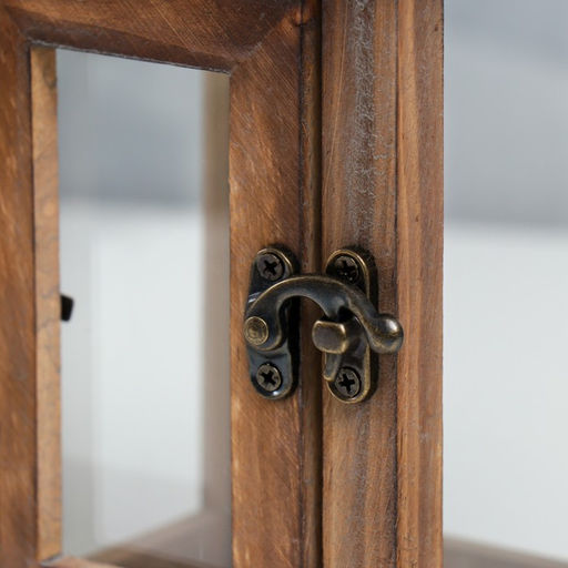 Деревянный подсвечник - фонарь на 1 свечу «Цветок», состаренный 25×12.5×12.5 см