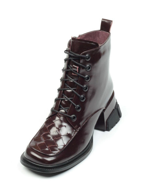 01-CYY11-2 DARK RED Ботинки демисезонные женские (натуральная кожа, байка)