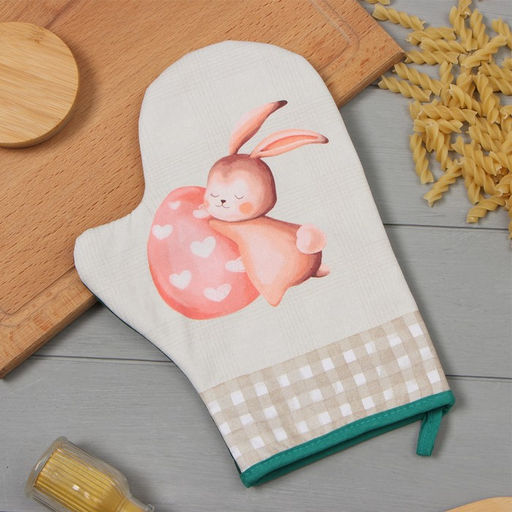 Варежка-прихватка Этель Пасхальный кролик 20х28см,саржа, 100% х/л, ватин 250г/м2