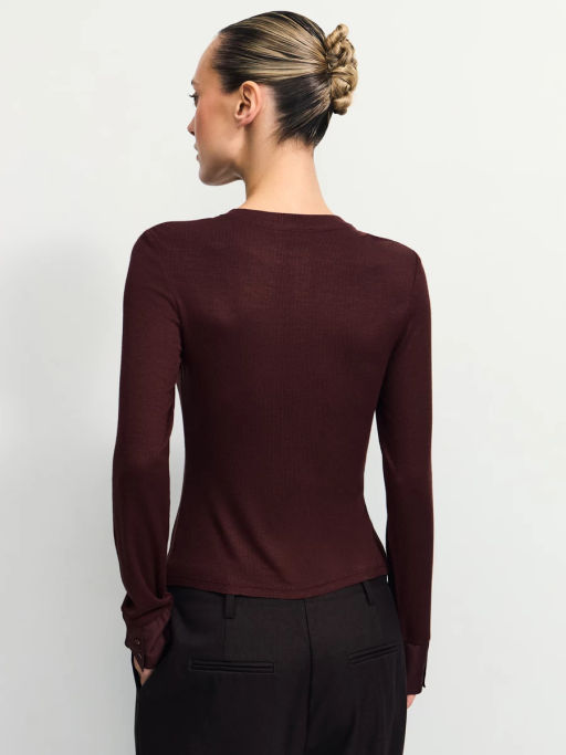 Лонгслив в рубчик из вискозы / Zarina  фото 6