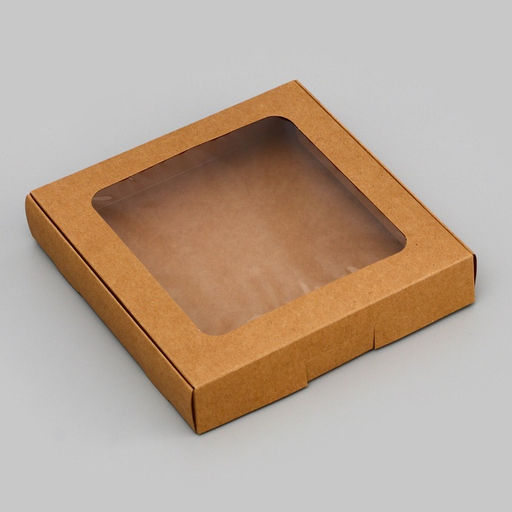 Цена за 4 шт. Коробка самосборная, крафт, 16×16×3 см