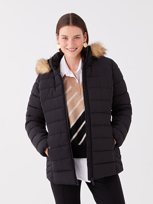 Kad?n Kap??onlu D?z ?i?me Mont - Waikiki фото 2