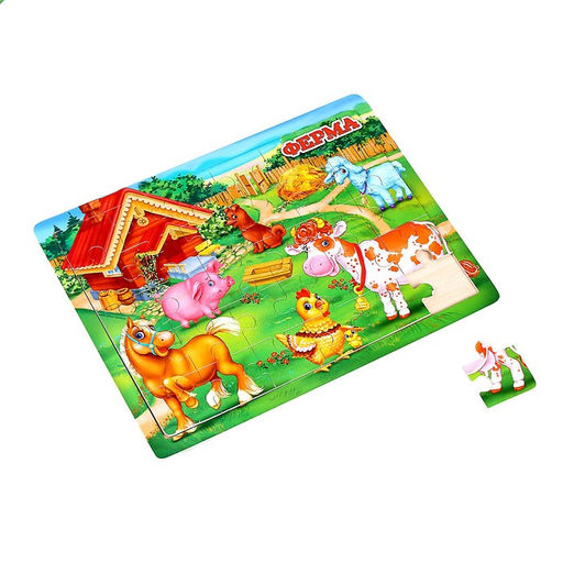 Пазл большой Ферма, 30 элементов - Лесная мастерская фото 3