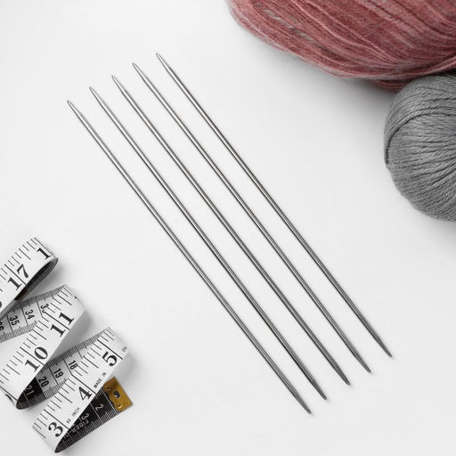 Спицы для вязания, чулочные, d=4 мм, 25 см, 5 шт.