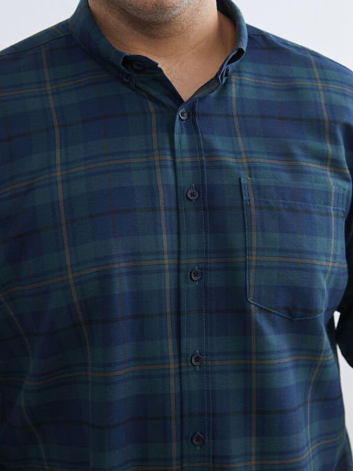 Regular Fit Uzun Kollu Ekose Gabardin Erkek G?mlek