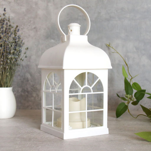 Светильник фонарь настольный 10х10х21 см / YR02515W /уп 48/белый - Галеонтрейд фото 2