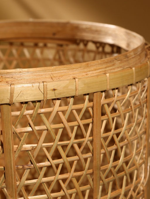 Корзина плетёная «Баскет», 40×40×60 см, бамбук, светлая