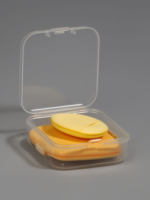 Цена за 2 шт. Спонжи для макияжа, в футляре, 2 шт., жёлтые