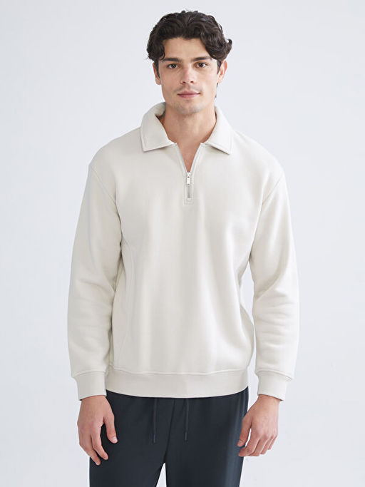 Polo Yaka Erkek Sweatshirt