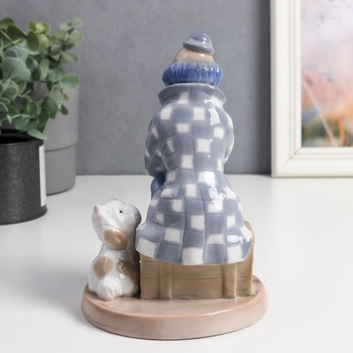 Фигурка керамика «Клоун с собакой», цветной, 18×12×12 см