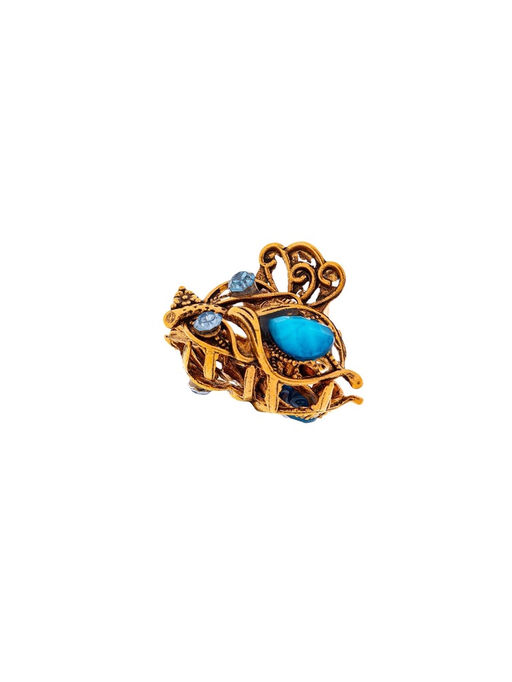 Цена за 12 шт. Крабик для волос «Индия», тюльпан, 2.5 см, золото МИКС