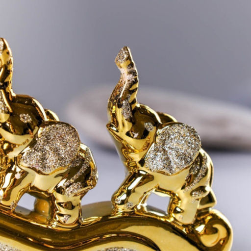 Статуэтка Слоны 32х12 см / W732-1 /уп 24/золото - Галеонтрейд фото 4