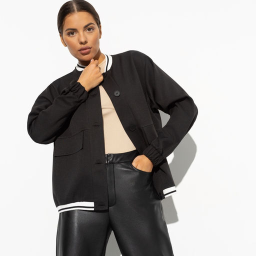 Бомбер с карманами Бунтарка (black) - Charutti фото 3