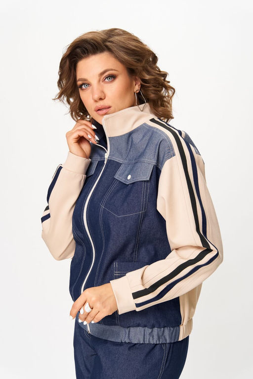 Костюм Aira Style 24236 сине-бежевый