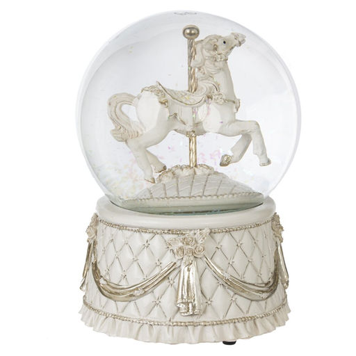 Фигурка декоративная в стекл шаре "Карусель" (ключ, движ, муз), D 10 см, L10 W10 H14 см